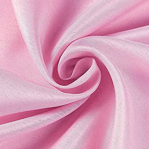 Balsacircle 90X132-Inch Pink Rectangle Polyester Tablecloth Table Cover Linens For Wedding Party Events Kitchen Dining